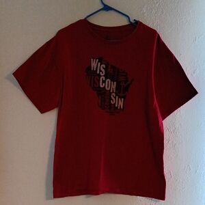 Kids Red Wisconsin Graphic Tee